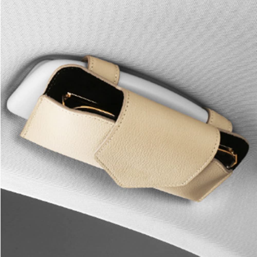 Custom Text Sunglasses Holder for Car, Car Sunglass Holder Eyeglasses Holder Leather Sun Glasses Protective Storage Case Holder for Vehicle Sun Shade