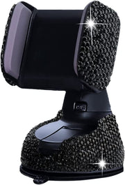 Bling Car Phone Holder, 360°Adjustable Crystal Auto Phone Mount Universal Rhinestone Car Stand Phone Holder Car Accessories for Windshield Dashboard and Air Outlet