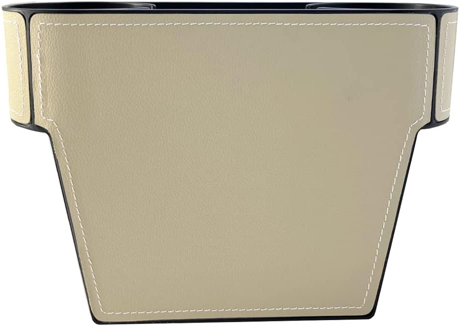 Car Cup Holder Seat Gap Organizer, Compatible with All Cars, Multifunctional Cup Drink Holders with PU Leather Cover,Side Insert Center Console Gap Filler Storage Box for Mug Bottle CellPhones Keys Coffee Coasters Cards