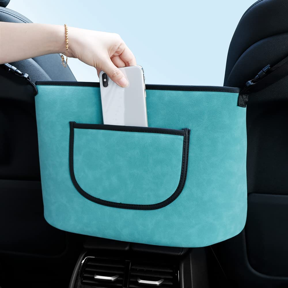 Car Handbag Holder Between Seats Suede Large Capacity Car Purse Holder Automotive Consoles & Organizers for Document Phone Storage Universal Fit for All Cars