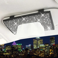 Thumbnail for Bling Car Visor Mask Holder Sparkling Crystals Car Visor Tissue Holder with 1 Glitter Mask Hook
