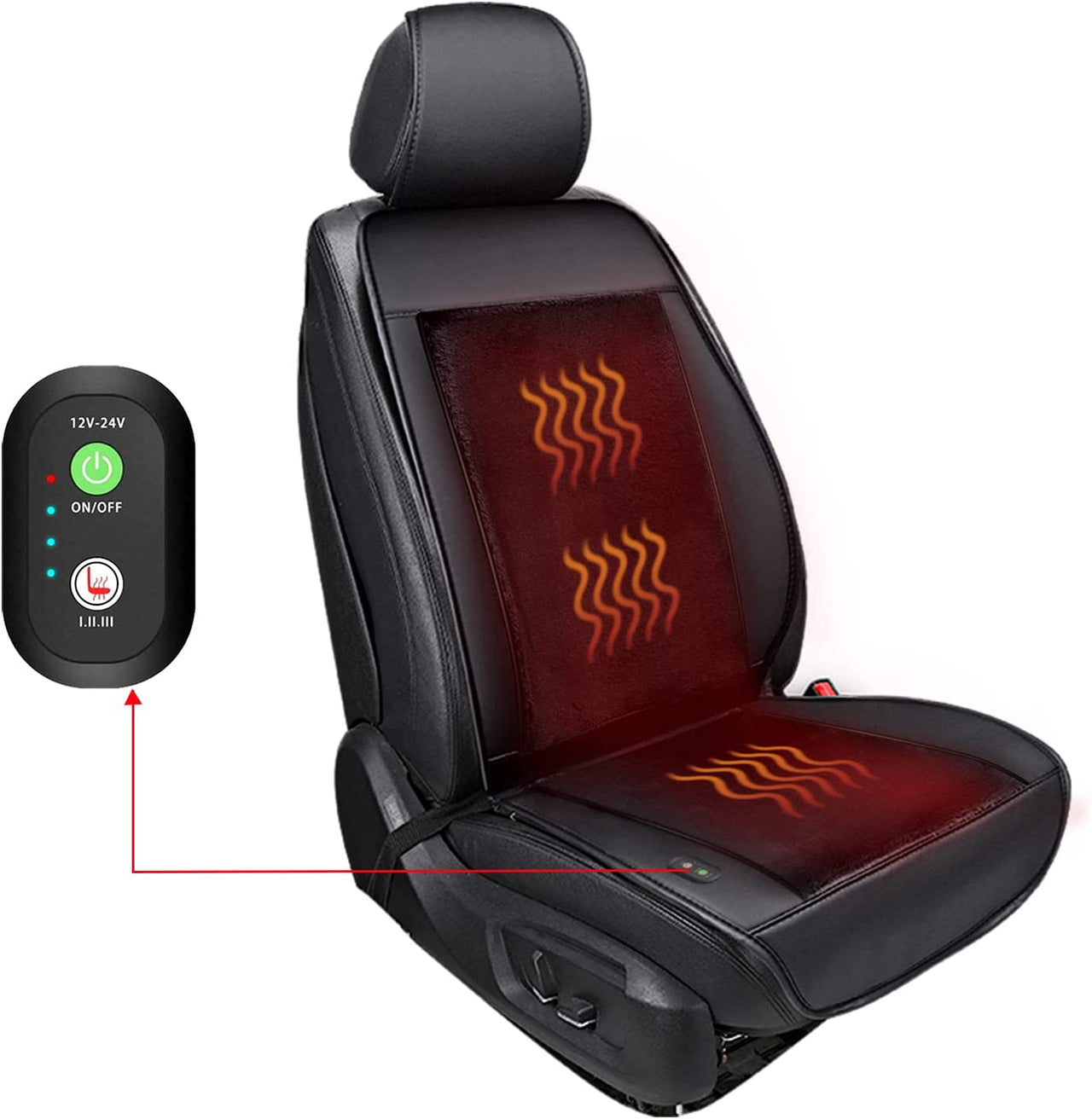 Seat Cushion, Warm Comfortable Seat Cover with Full Back Support, Universal Seat Cushion for Left Seat in Winter, Compatible with All Cars
