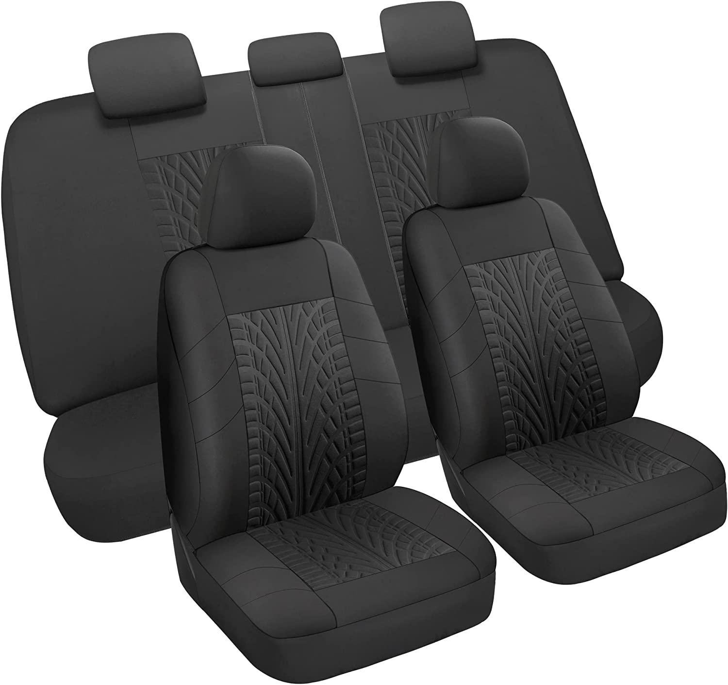 Car Seat Covers Front Pair, Universal Cloth Front Seat Covers for Car, Breathable and Washable Seat Covers for SUV, Sedan, Van, Automotive Interior Covers, Airbag Compatible, Compatible with All Cars