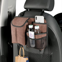 Thumbnail for Car Seat Back Organizer Large Capacity Car Seat Back Storage Bag with Hook Suede Car Tissue Box