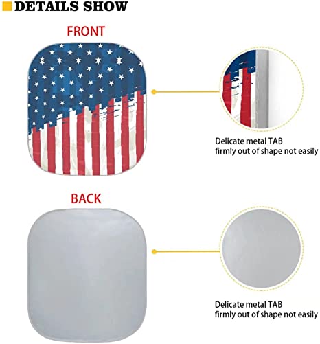 American Flag Pattern Car Windshield Sunshade Reflective Blocks Heat and Sun Foldable Car Window Sun Shield Keeps Your Vehicle Cool Sunshield Fits Windshields of Most Sizes