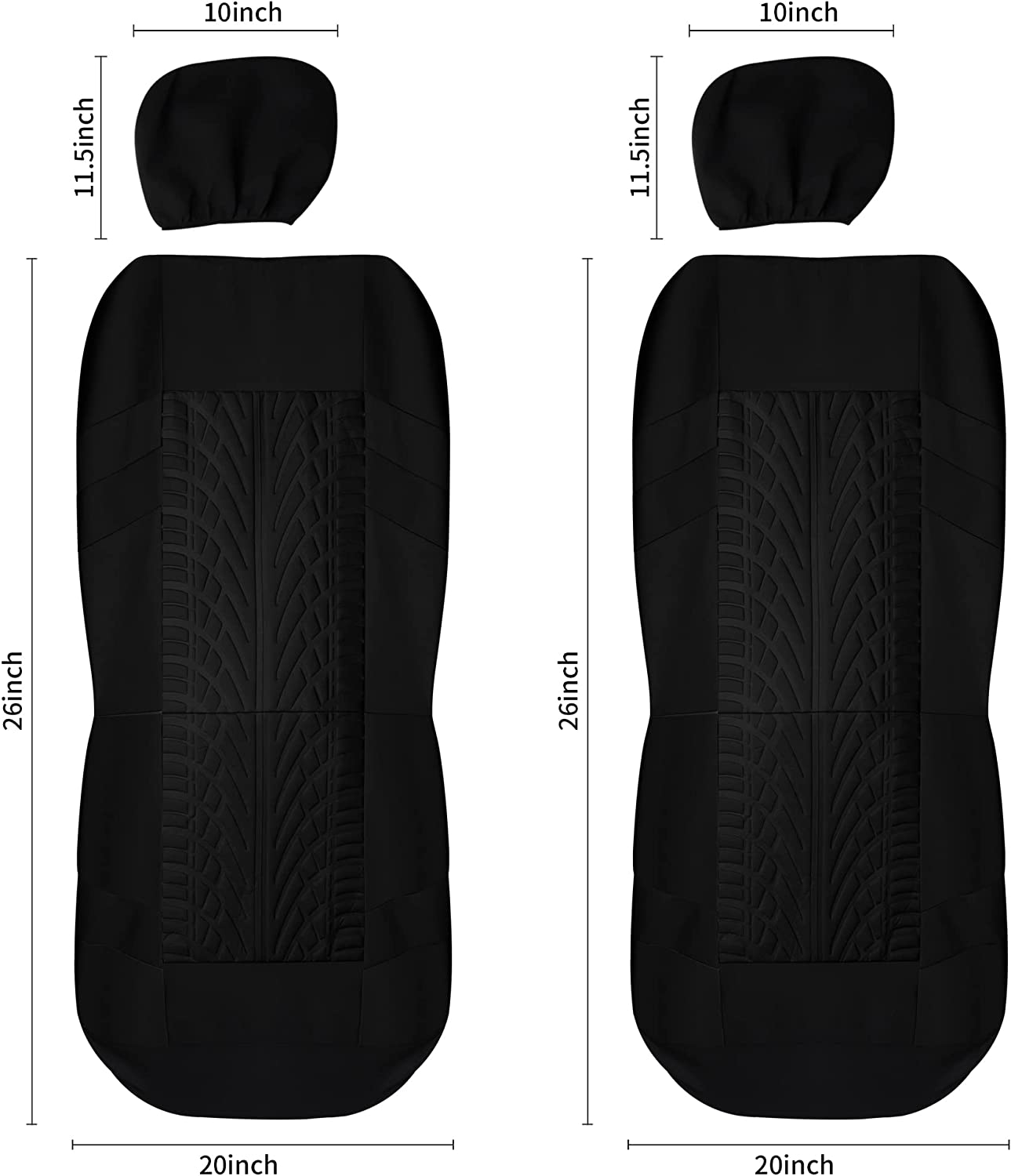 Car Seat Covers Front Pair, Universal Cloth Front Seat Covers for Car, Breathable and Washable Seat Covers for SUV, Sedan, Van, Automotive Interior Covers, Airbag Compatible, Compatible with All Cars