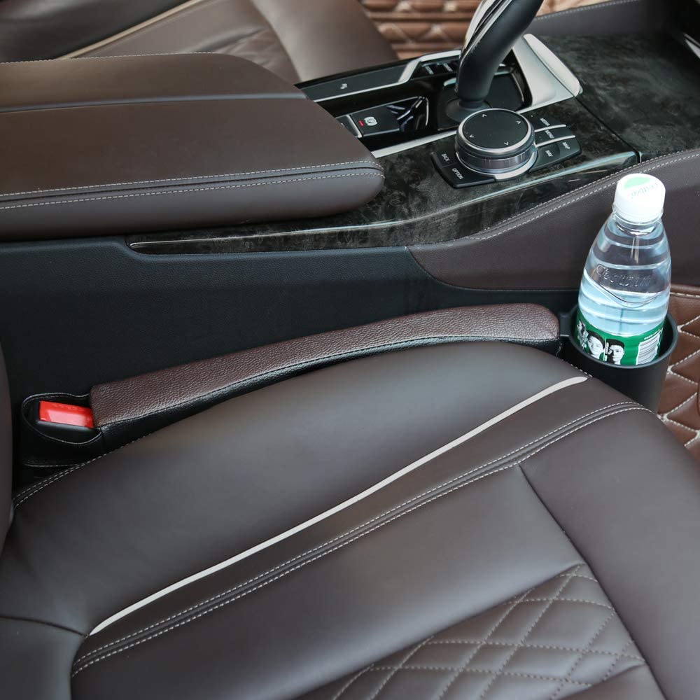 Car Seat Gap Filler Organizer With Cup Holder (2 Pack), Compatible with All Cars, |Multifunctional Car Seat Organizer | Car Organizer Between Seats | Console Pocket for Wallet & Keys | Front Seat Gap Accessories