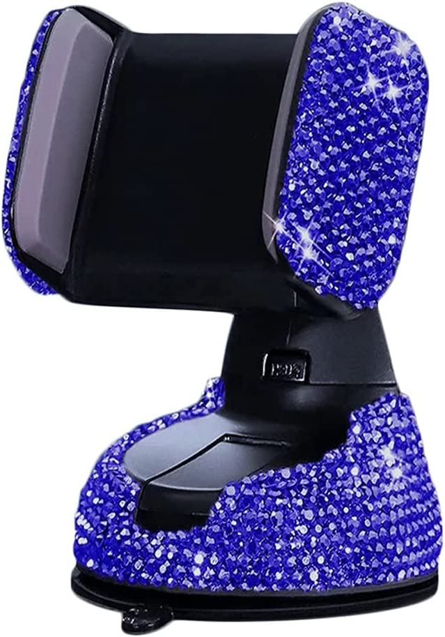 Bling Car Phone Holder, 360°Adjustable Crystal Auto Phone Mount Universal Rhinestone Car Stand Phone Holder Car Accessories for Windshield Dashboard and Air Outlet