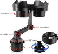 Thumbnail for Cup Holder Expander for Car, 360 Degrees Rotate Adjustable 6.3 inches Surface Car Tray Table and Drink Holders with 3 Coaster, Car Cup Holder Tray Apply to All Auto Models