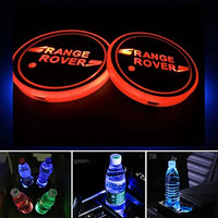 Thumbnail for 2pcs LED Car Cup Holder Lights For Car,7 Colors Changing USB Charging Mat Luminescent Cup Pad, LED Interior Atmosphere Lamp