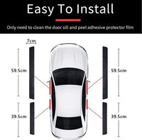 Thumbnail for Moveshihua Door Sill Plate Protectors for Nissan Accessory, Carbon Fiber Car Door Entry Guards Sill Scuff Cover Panel Step Protector, Welcome Pedal Protector Cover, 4pcs/Set