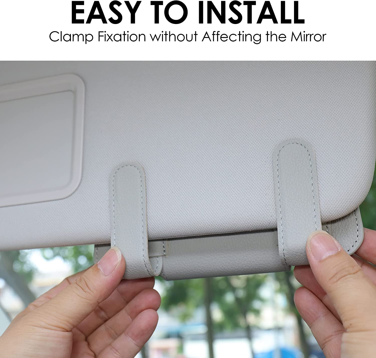 Sunglass Holder for Car Visor,  Car Sunglass Holder Eyeglasses Holder Leather Sun Glasses Protective Storage Case Holder for Vehicle Sun Shade
