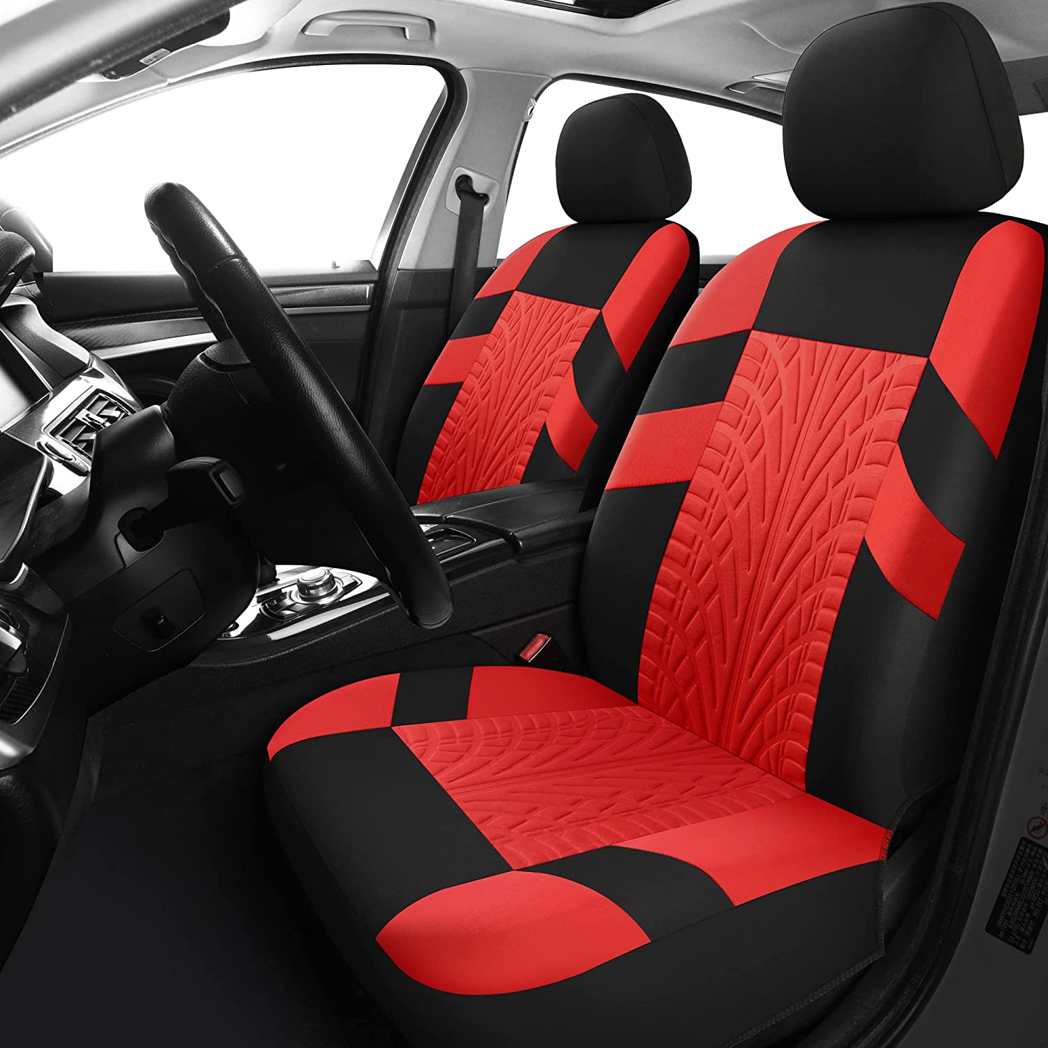Car Seat Covers Front Pair, Universal Cloth Front Seat Covers for Car, Breathable and Washable Seat Covers for SUV, Sedan, Van, Automotive Interior Covers, Airbag Compatible, Compatible with All Cars