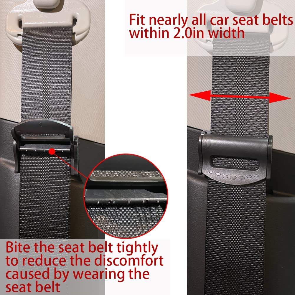 2Pack Car Seat Belt Clip, Seatbelt Adjuster for Adults, Comfort Universal Auto Shoulder Neck Strap Positioner Car Accessories