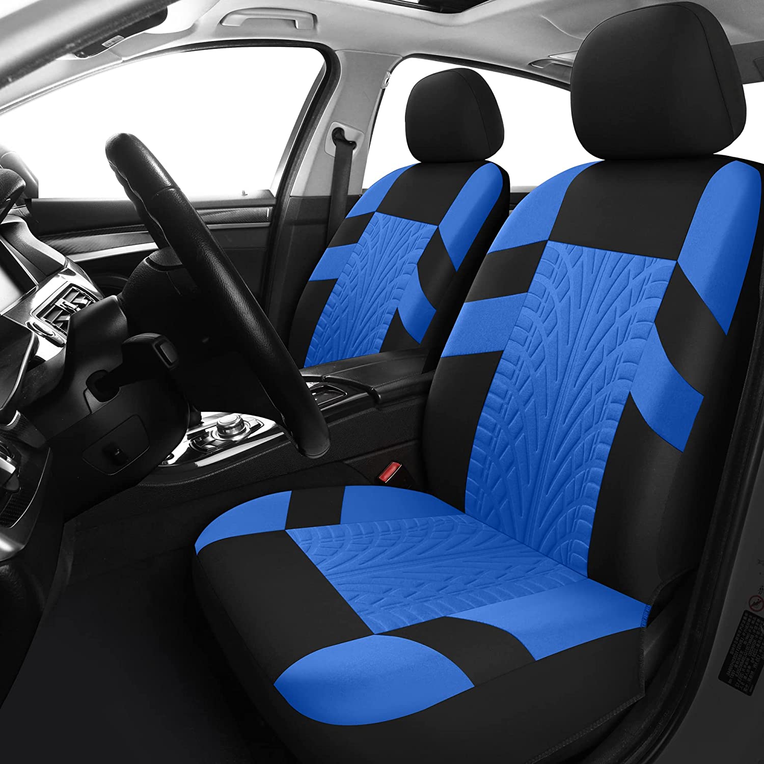Car Seat Covers Front Pair, Universal Cloth Front Seat Covers for Car, Breathable and Washable Seat Covers for SUV, Sedan, Van, Automotive Interior Covers, Airbag Compatible, Compatible with All Cars