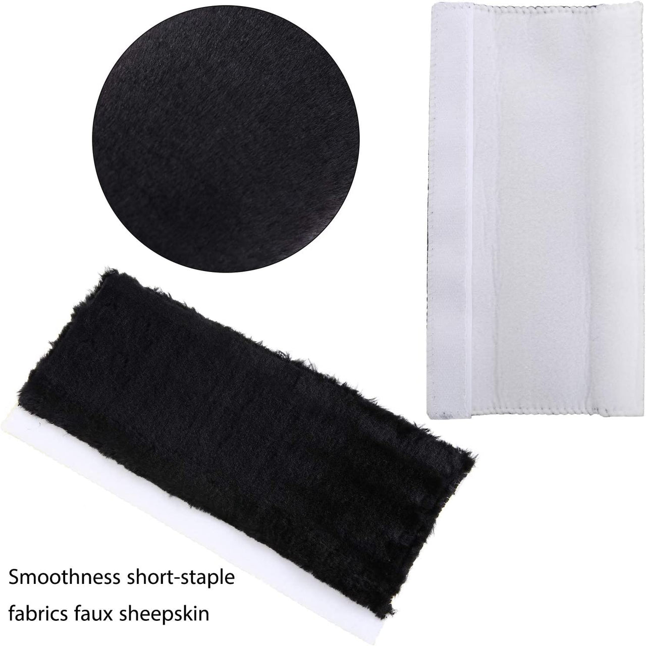 Faux Sheepskin Car Seat Belt Pads Seatbelt Protector Soft Comfort Seat Belt Shoulder Strap Cover Harness Pad Protect Neck and Shoulder Car Accessories