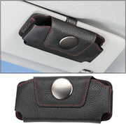 Sunglasses Holders for Car Sun Visor, Magnetic Glasses Hanger Mounter, Leather Eyeglasses Holder for Women Men, Vehicle Accessories Visor Ticket Card Clip Storage Organizer Case, Compatible with All Cars