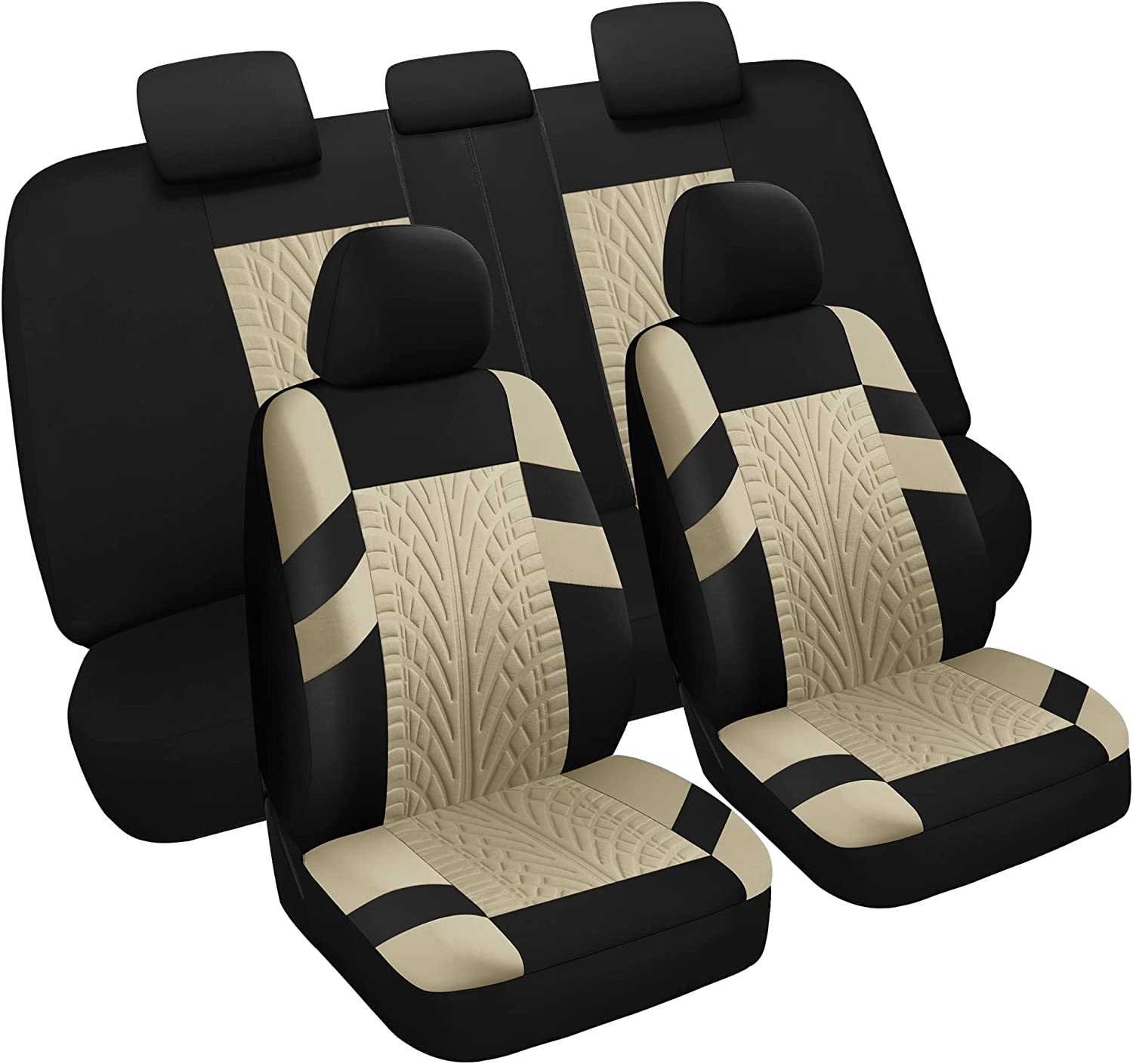Car Seat Covers Front Pair, Universal Cloth Front Seat Covers for Car, Breathable and Washable Seat Covers for SUV, Sedan, Van, Automotive Interior Covers, Airbag Compatible, Compatible with All Cars