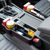 Thumbnail for 2 PCS Universal Car Seat Gap Storage Box, Compatible with All Cars, Cup Holder Mobile Phone Holder Multifunctional Auto Accessories PU Leather Seat Catcher Gap Filler Car Organizer Compartment