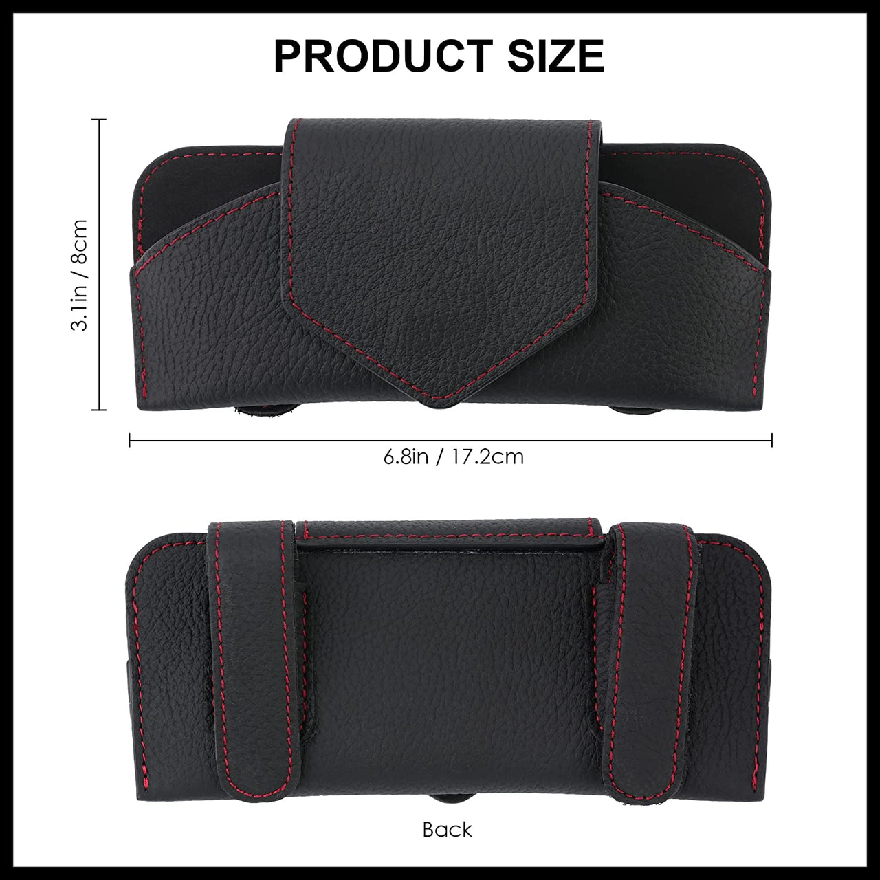 Custom Logo Sunglasses Holder for Car, Fit with Car Sunglass Holder Eyeglasses Holder Leather Sun Glasses Protective Storage Case Holder for Vehicle Sun Shade