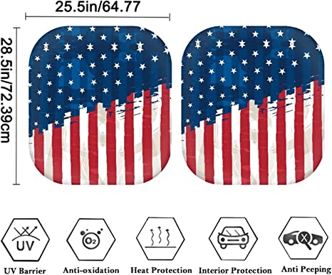 American Flag Pattern Car Windshield Sunshade Reflective Blocks Heat and Sun Foldable Car Window Sun Shield Keeps Your Vehicle Cool Sunshield Fits Windshields of Most Sizes