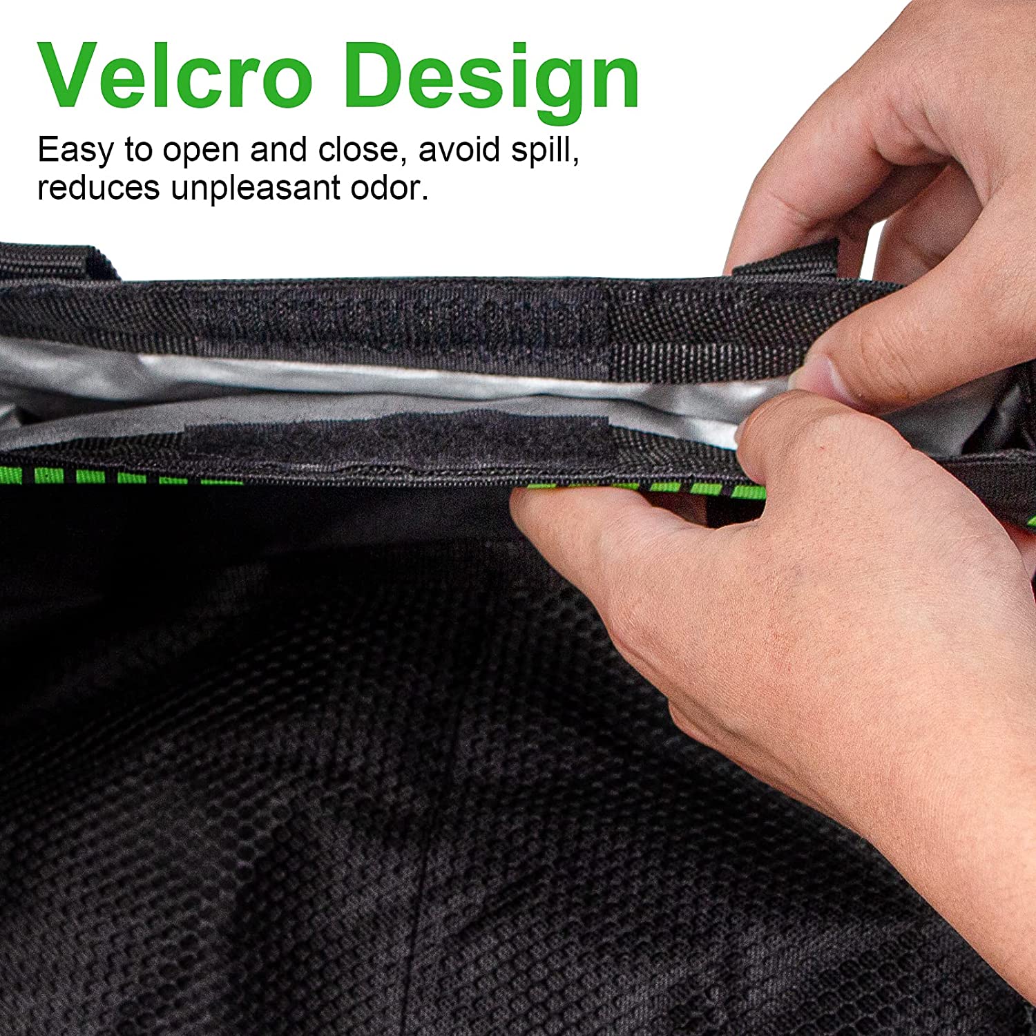 Car Trash Can, Leak Proof Car Trash Bag, 3.5 Gallons Adjustable Hanging Car Garbage Bag, Waterproof Car Trash Bin with Storage and Organizer, Collapsible Car Interior Garbage Can for All Cars