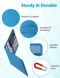 Thumbnail for Car Registration and Insurance Holder, Car Document Holder with Magnetic Closure, Auto PU Leather Registration and Insurance Card Holder for Driver's License & Essential Documents