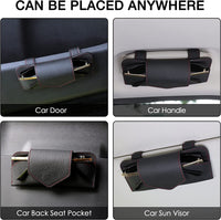 Thumbnail for Sunglass Holder for Car Visor, Car Sunglass Holder Eyeglasses Holder Leather Sun Glasses Protective Storage Case Holder for Vehicle Sun Shade