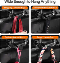 Thumbnail for 2 in 1 Car Seat Hooks for Purses and Bags with Phone Holder，Automative Headrest Purse Handbag Holder Hangers Organizers,Falling Resistance, Quietness and Universal Fit for All Cars, Car Accessories