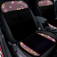 Thumbnail for 2 Pair Bling Car Seat Covers for Women Girls Rubber Black Front Seat Cover with Crystal Diamond Rhinestone Breathable Car Seat Protectors Fit Most Cars
