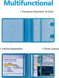 Thumbnail for Car Registration and Insurance Holder, Car Document Holder with Magnetic Closure, Auto PU Leather Registration and Insurance Card Holder for Driver's License & Essential Documents