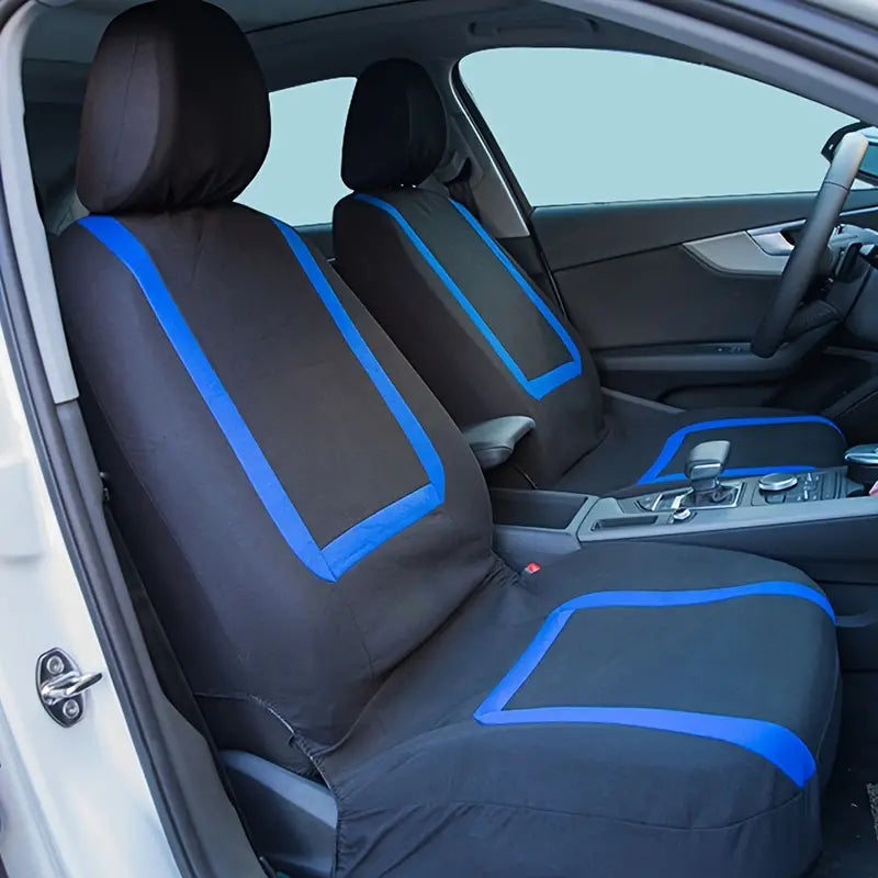 Car Seat Covers Full Set Cloth - Universal Fit Automotive Seat Covers, Low Back Front Seat Covers, Solid Back Seat Cover, Washable Car Seat Cover for SUV, Sedan and Van