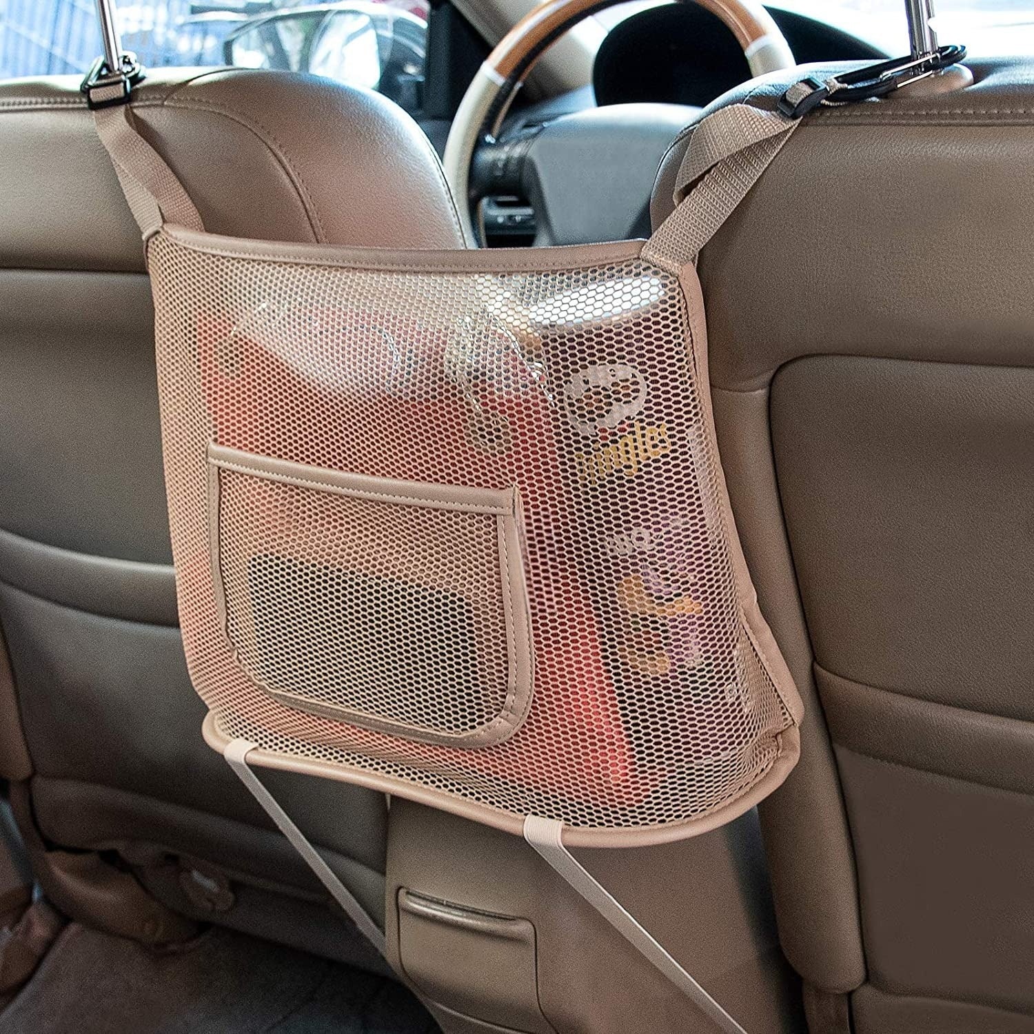 Car Seat Organizer Seat Back Storage Bag, Car Net Pocket Handbag Holder, Barrier of Backseat Dog Pet Kids for Car, Automotive Consoles Purse Holder, Universal Fit for All Cars, Car Accessories