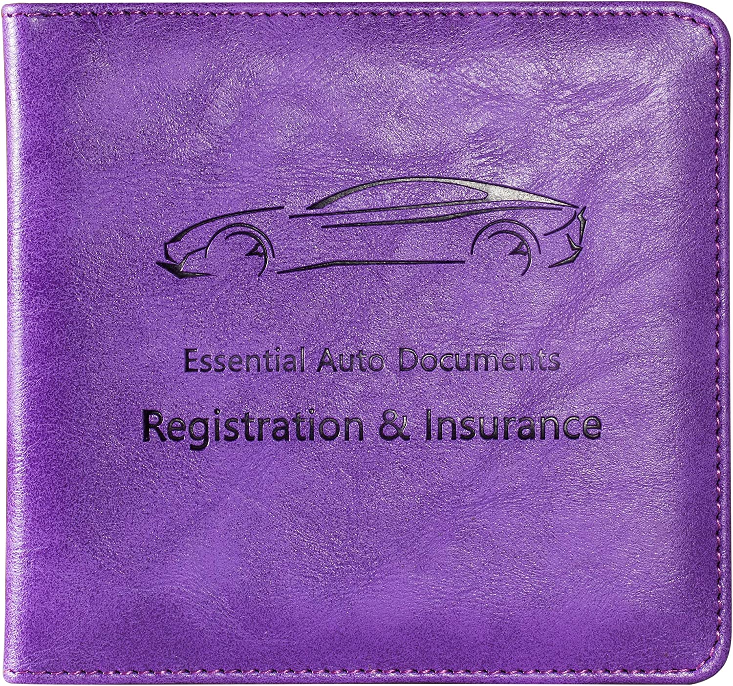 Car Registration and Insurance Holder, Car Document Holder with Magnetic Closure, Auto PU Leather Registration and Insurance Card Holder for Driver's License & Essential Documents
