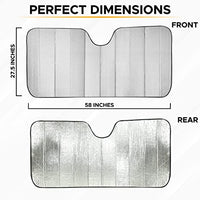 Thumbnail for Accordion Sun Shade Car Windshield (Gray) | Foldable Front Window Shade Keeps Sun and Heat Out, Offers UV Protection | Sun Blocker for Car Controls Car Interior Temperature