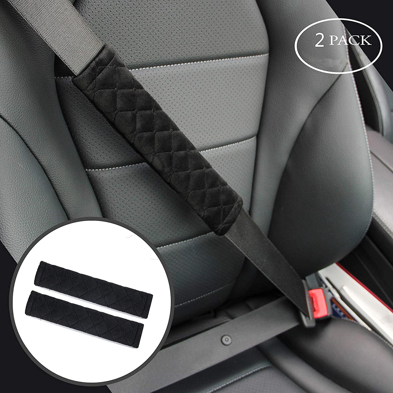 Soft Auto Seat Belt Cover Seatbelt Shoulder Pad Cushions 2 PCS Universal Fit for All Cars and Backpack for a More Comfortable Driving Car Accessories