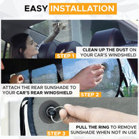 Thumbnail for Sun Shade for Back Car Window | Baby Car Shades Rear Window Sunshade with 99% Sun Protection from UV and Heat | Complete Coverage for Rear Window Sun Visor | Fits All Cars | Car Accessories