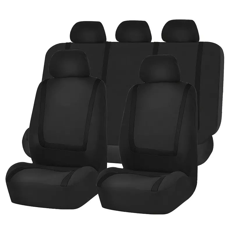 Car Seat Covers Full Set Cloth - Universal Fit Automotive Seat Covers, Low Back Front Seat Covers, Solid Back Seat Cover, Washable Car Seat Cover for SUV, Sedan and Van