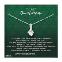 Thumbnail for Custom To My Beautiful Wife Always Remember 14k White Gold Pendant Necklace Jewelry Gift For Wife Mother day