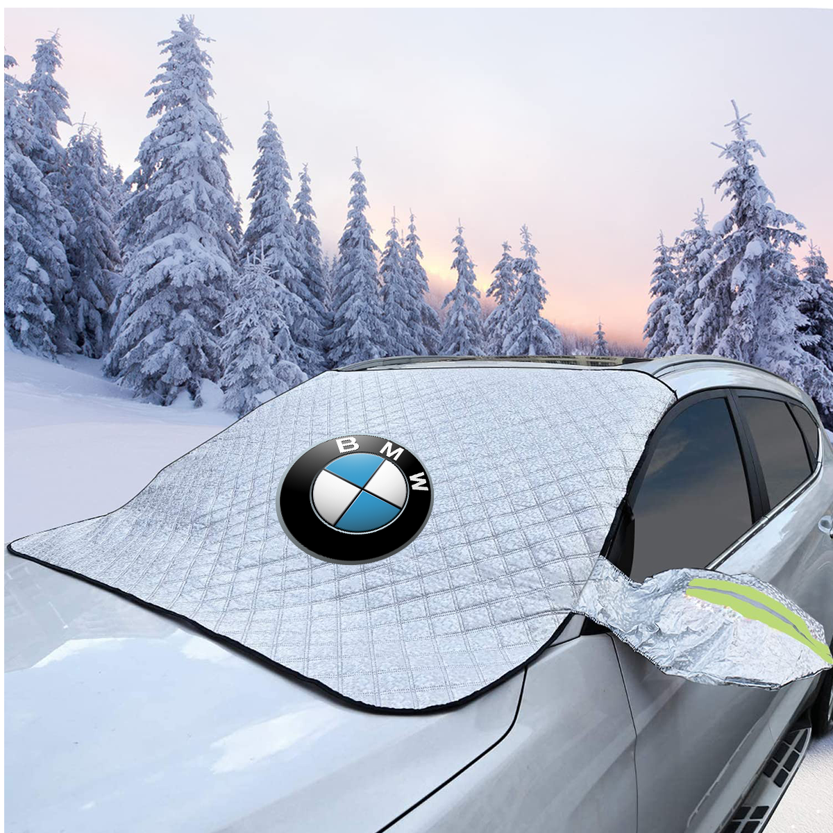 Windshield Cover for Ice and Snow, Custom fit for car, Magnetic Windshield Cover, Water, Heat & Sag-Proof Car Windshield Snow Cover, Mirror Protector Windproof Sunshade Cover