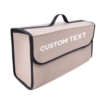 Thumbnail for Custom Text For Soft Felt Car Bag Organizer, Compatible with All Cars, Folding Car Storage Box Non Slip Fireproof Car Trunk Organizer DR12990