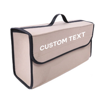 Thumbnail for Custom Text For Soft Felt Car Bag Organizer, Compatible with All Cars, Folding Car Storage Box Non Slip Fireproof Car Trunk Organizer HA12990