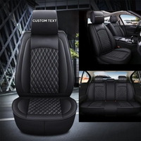 Thumbnail for Custom Text For Seat Covers 5 Seats Full Set, Custom Fit For Your Cars, Leatherette Automotive Seat Cushion Protector Universal Fit, Vehicle Auto Interior Decor LR13988