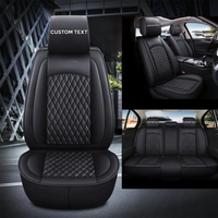 Thumbnail for Custom Text For Seat Covers 5 Seats Full Set, Custom Fit For Your Cars, Leatherette Automotive Seat Cushion Protector Universal Fit, Vehicle Auto Interior Decor JE13988