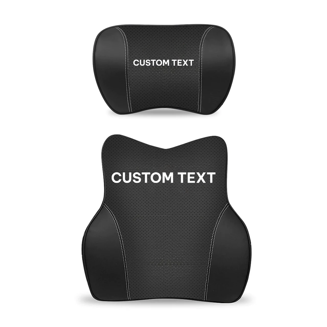 Custom Text For Car Headrest Neck Pillow and Lumbar Support Back Cushion Kit, Compatible with All Cars, Memory Foam Erognomic Design Universal Fit Muscle Pain and Tension Relief for Car Seat DR13992