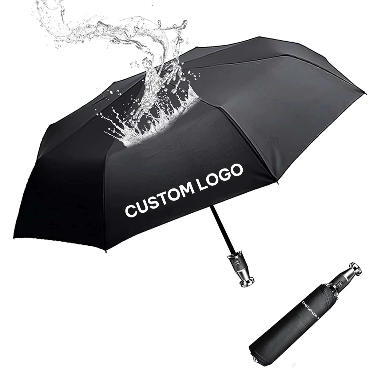 Custom Logo Umbrella, 2023 Update Version 10 Ribs Umbrella Windproof Automatic Folding Umbrella, Rain and Sun Protection