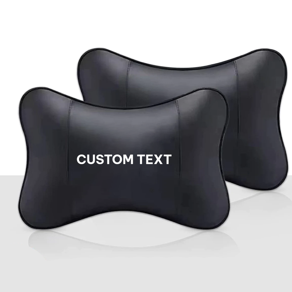 Custom Text For For Thickened Foam Car Neck Pillow, Compatible with All Cars, Soft Leather Headrest (2 Pieces) for Driving Home Office FD13990