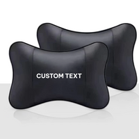 Thumbnail for Custom Text For For Thickened Foam Car Neck Pillow, Compatible with All Cars, Soft Leather Headrest (2 Pieces) for Driving Home Office HA13990