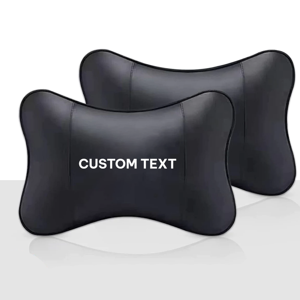 Custom Text For For Thickened Foam Car Neck Pillow, Compatible with All Cars, Soft Leather Headrest (2 Pieces) for Driving Home Office MC13990