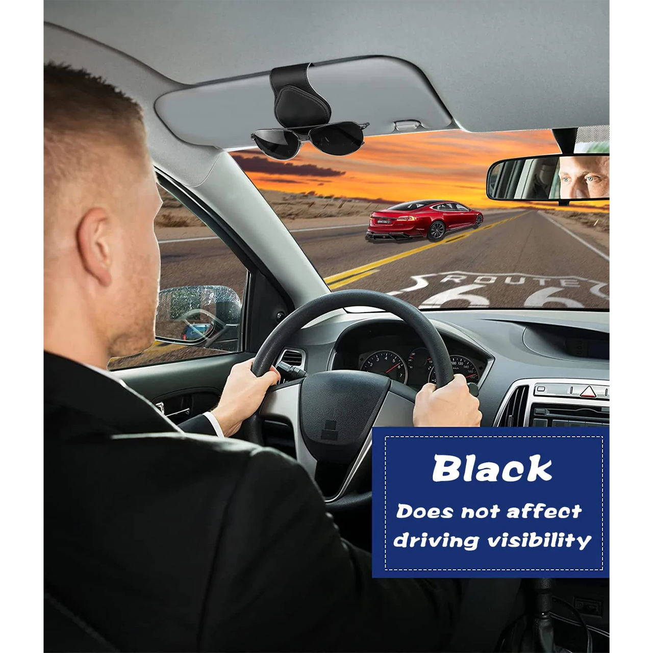 Custom Logo Sunglasses Holder for Car Visor Clips, Fit with Toyota, Leather Magnet Adsorption Visor Accessories Car Organizer for Storing Glasses Tickets Eyeglasses Hanger